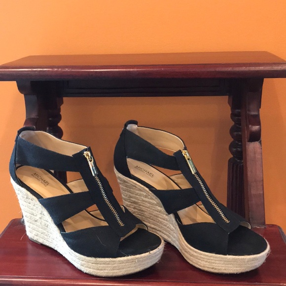 Michael kors damita wedge black Clearance